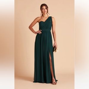 Birdy Grey Grace Convertible Dress with slit in Chiffon Emerald Size Large